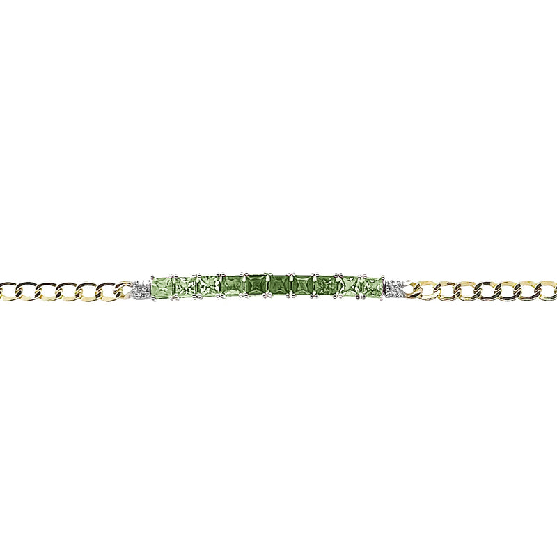 Green Sapphire Cuban Bracelet - ONLINE EXCLUSIVE