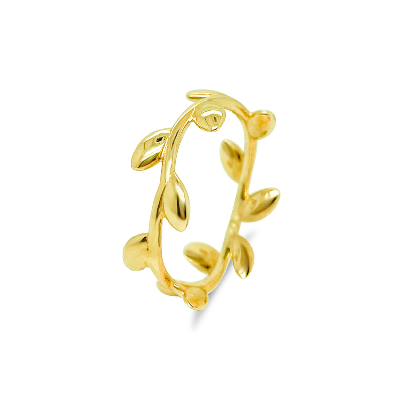 Yellow Gold Leaf Band