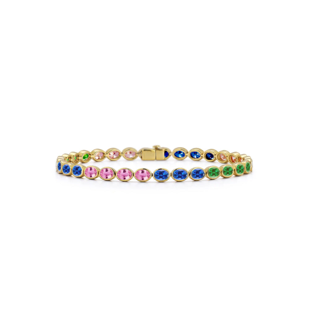 Bezel Set Rainbow Tennis Bracelet ONLINE EXCLUSIVE – Meira T Boutique