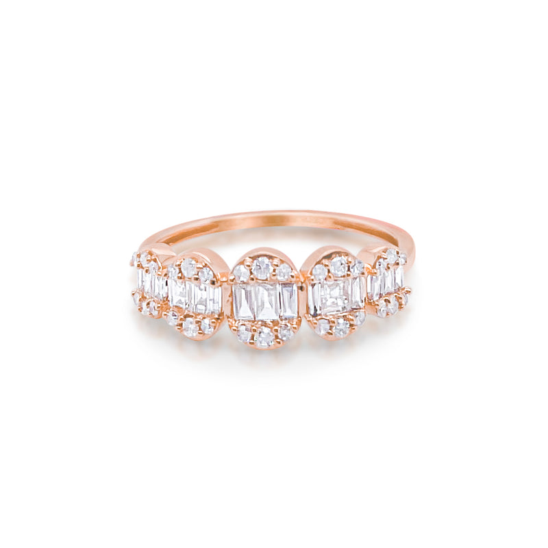 Rose Gold Diamond Baguette Disk Ring ONLINE EXCLUSIVE