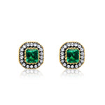 Statement Vintage Diamond and Emerald Studs ONE OF A KIND