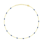 Blue Enamel Spot and Gold Plated Layering Chain