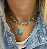 Turquoise Bead Necklace with Edge Accent