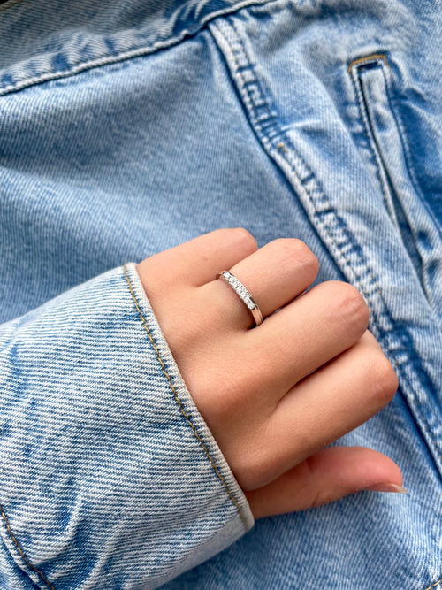 White Gold Diamond Bar Ring