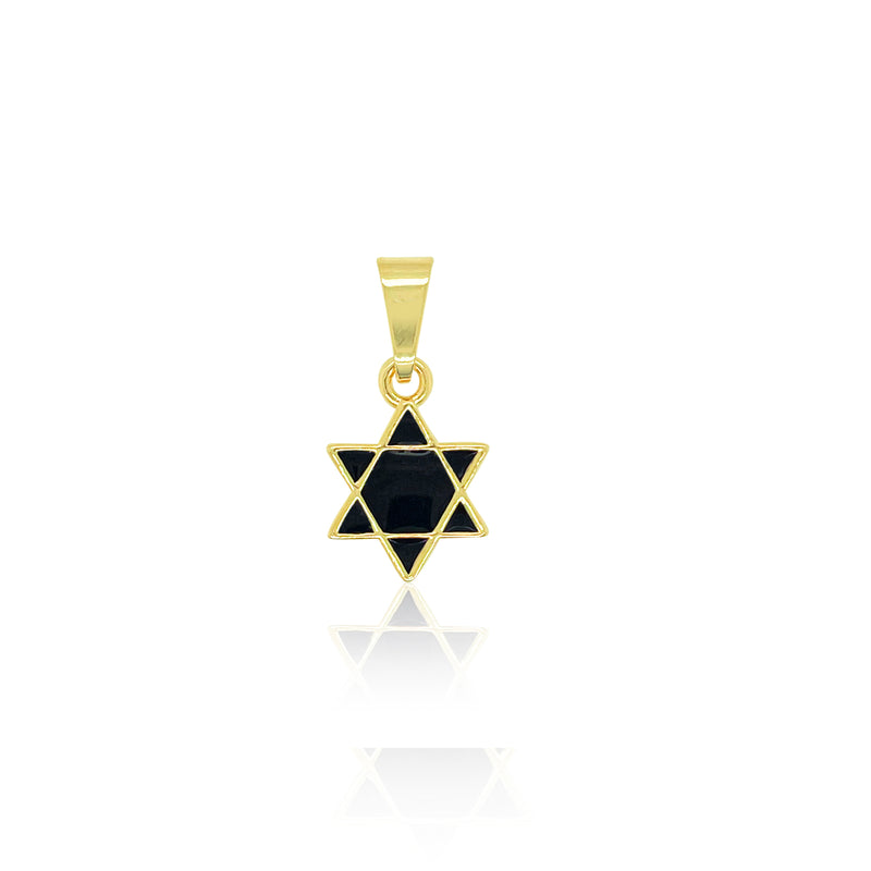 Enamel Jewish Star of David Yellow Gold Plated Charm