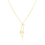 Dainty Jewish Star/Star of David Yellow Gold Plated Map Necklace