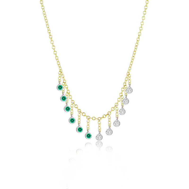 Fringe Emerald and Diamond Necklace