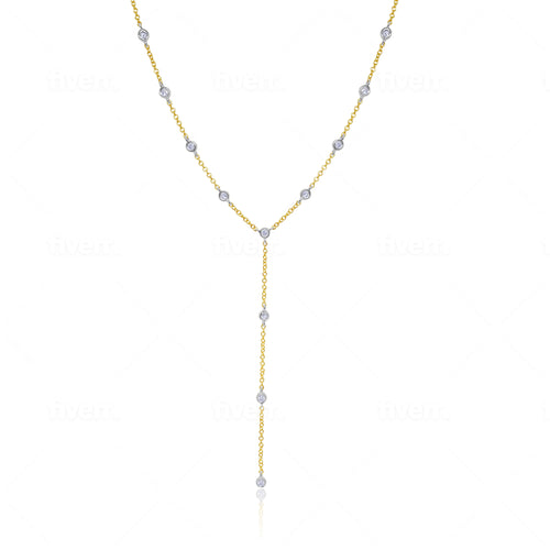 Bezel Chain with Lariat Diamond