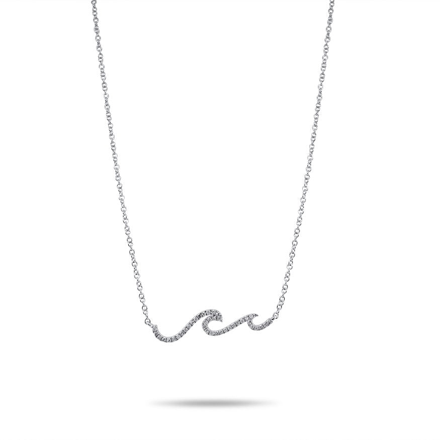meira White Gold Diamond Mini Wave Necklace – Meira T Boutique