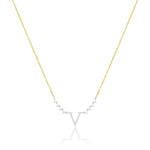 Two Tone Yellow Gold Initial Necklace