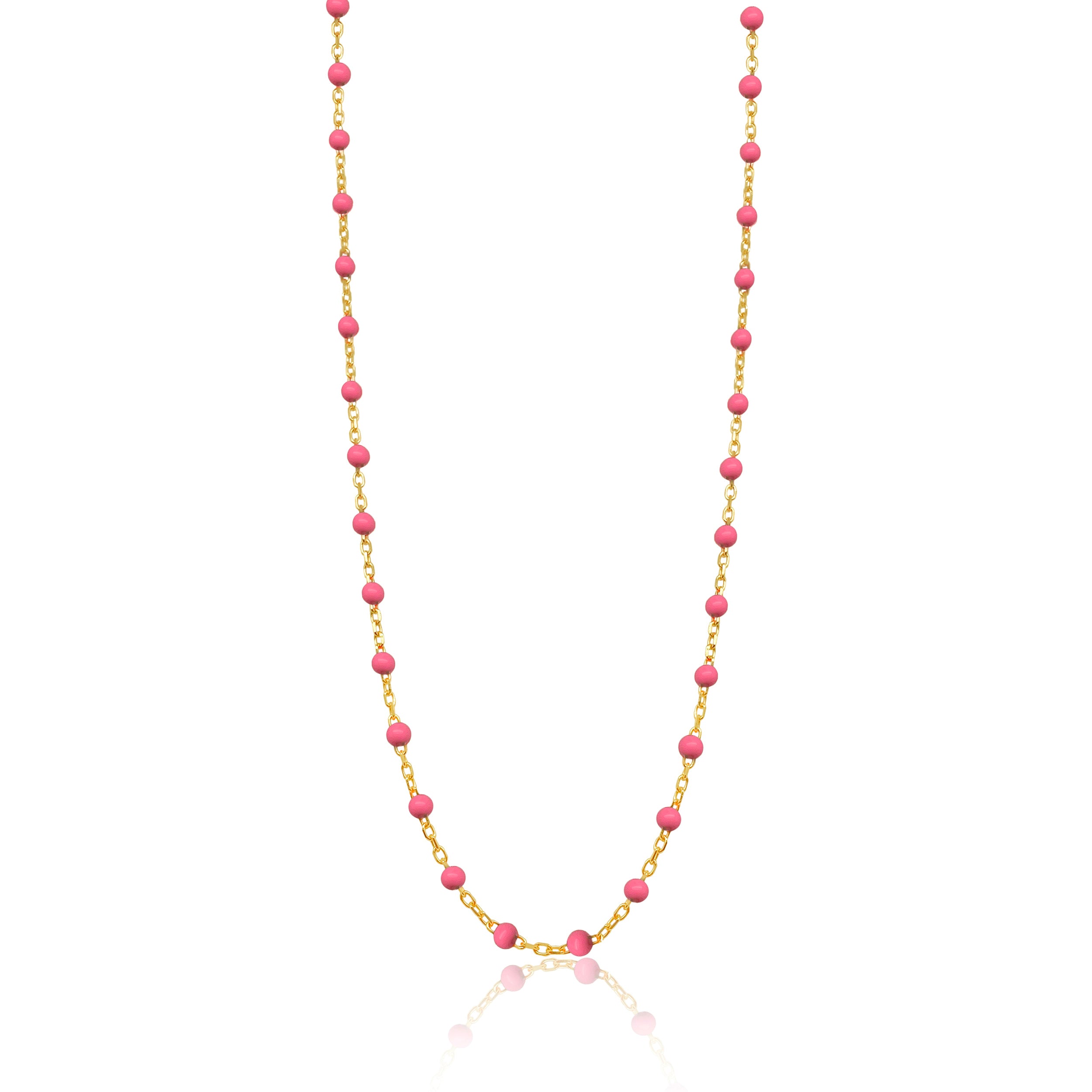 Dainty Light Pink Ball Chain Necklace Meira T Boutique