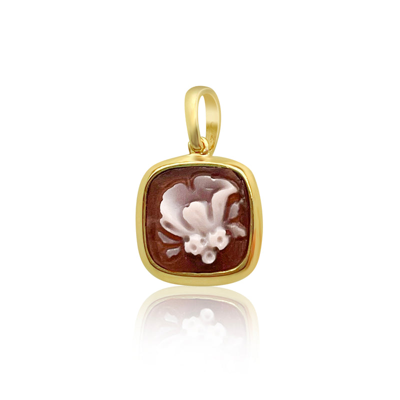 Beautiful 14kt Yellow Gold Floral Cameo