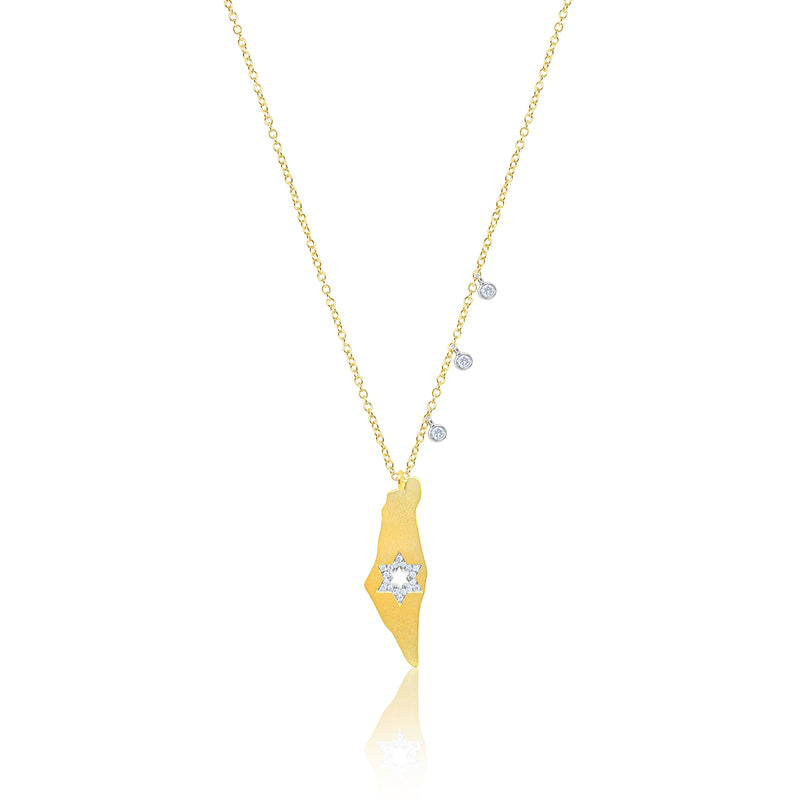 Yellow Gold and Diamond Israel Necklace
