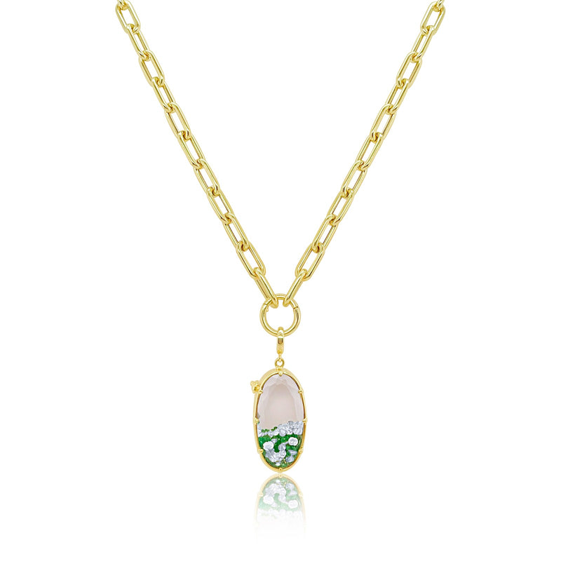 Emerald and Diamond Shaker Necklace