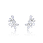 White Gold Diamond Baguette Cluster Earrings ONLINE EXCLUSIVE