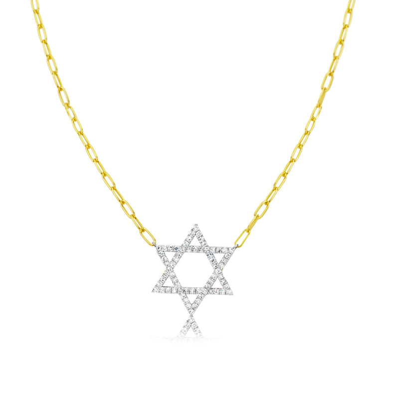 Jewish Star Paperclip Necklace