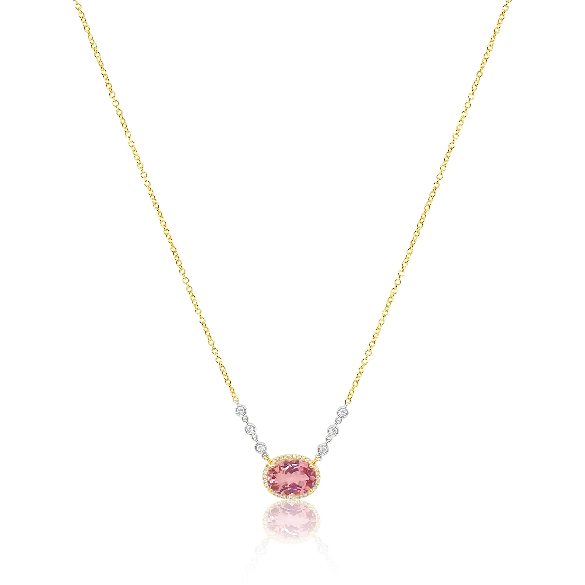 Yellow Gold Diamond and Pink Tourmaline Necklace – Meira T Boutique