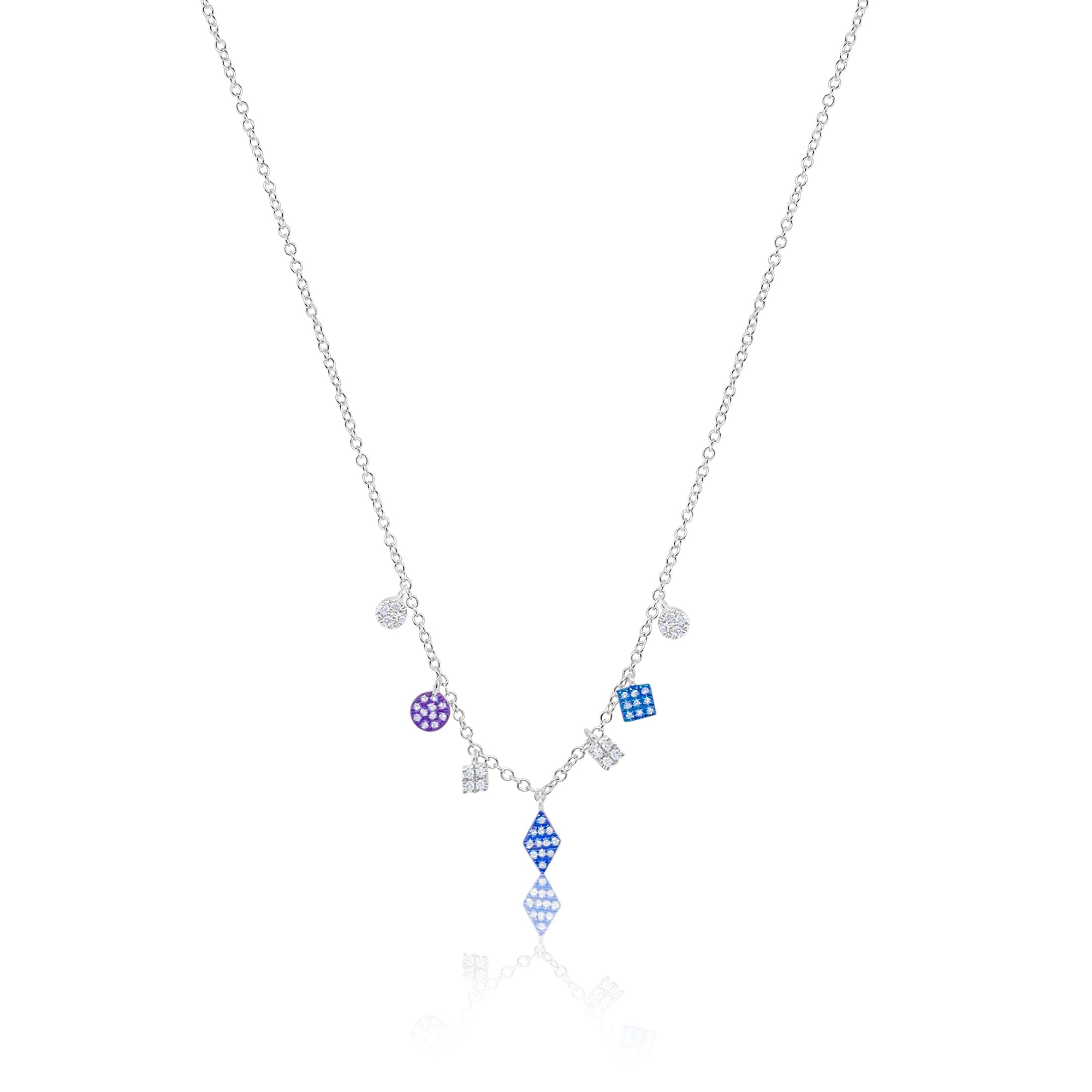 Mixed Eclectic Pave Charm Necklace Pale Gold main image 1