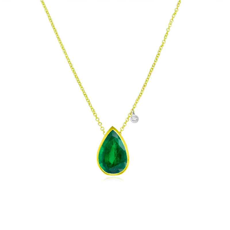 May Birthstone | Emerald Pear Necklace