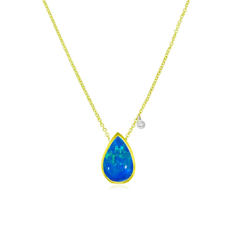 October Birthstone | Opal Pear Necklace