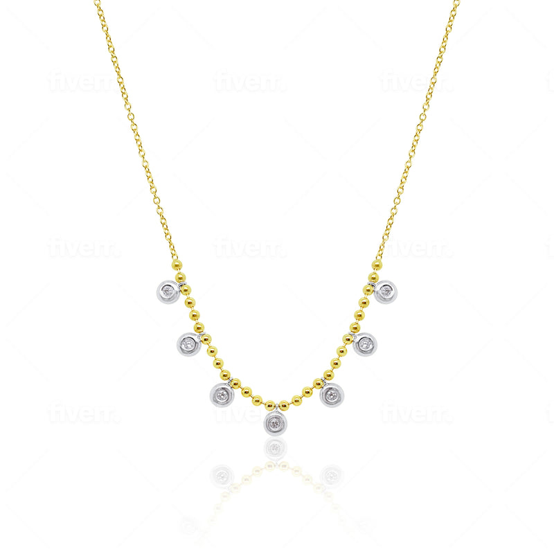 Yellow Gold Ball Chain Layering Necklace