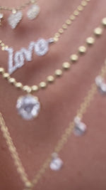 Ball Chain Diamond Love Necklace