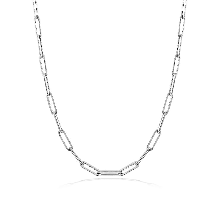 White Gold 10mm Chain Necklace