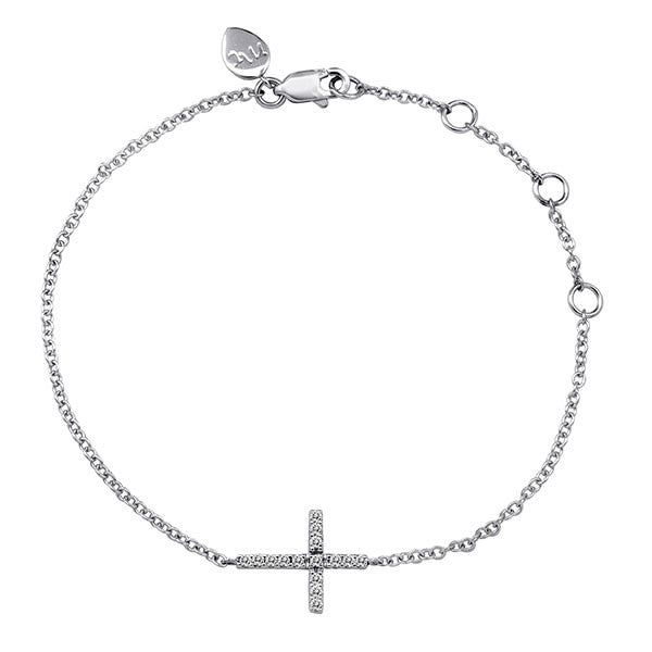 Pave Diamond Cross Bracelet