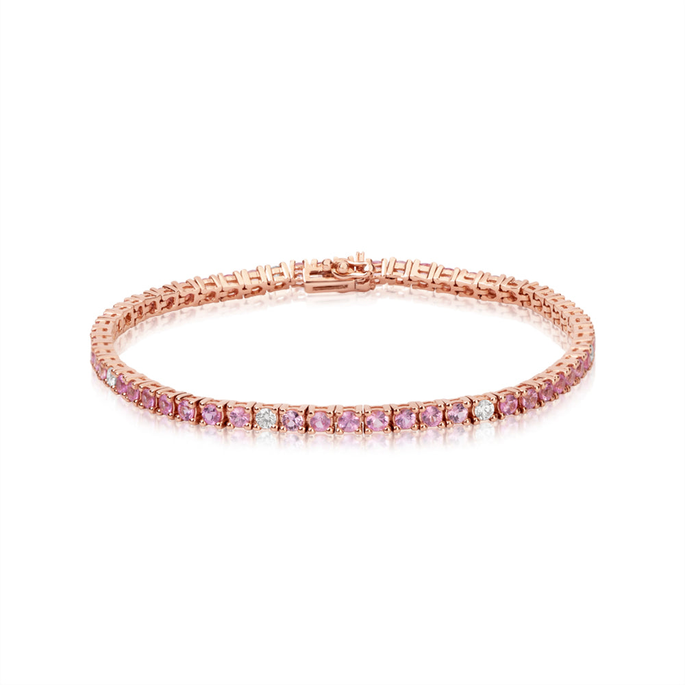 Bracelet in pink gold and diamonds