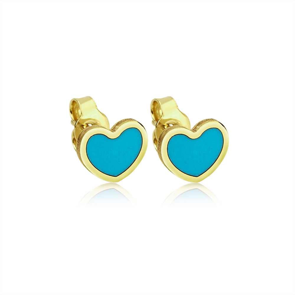 Turquoise heart clearance stud earrings