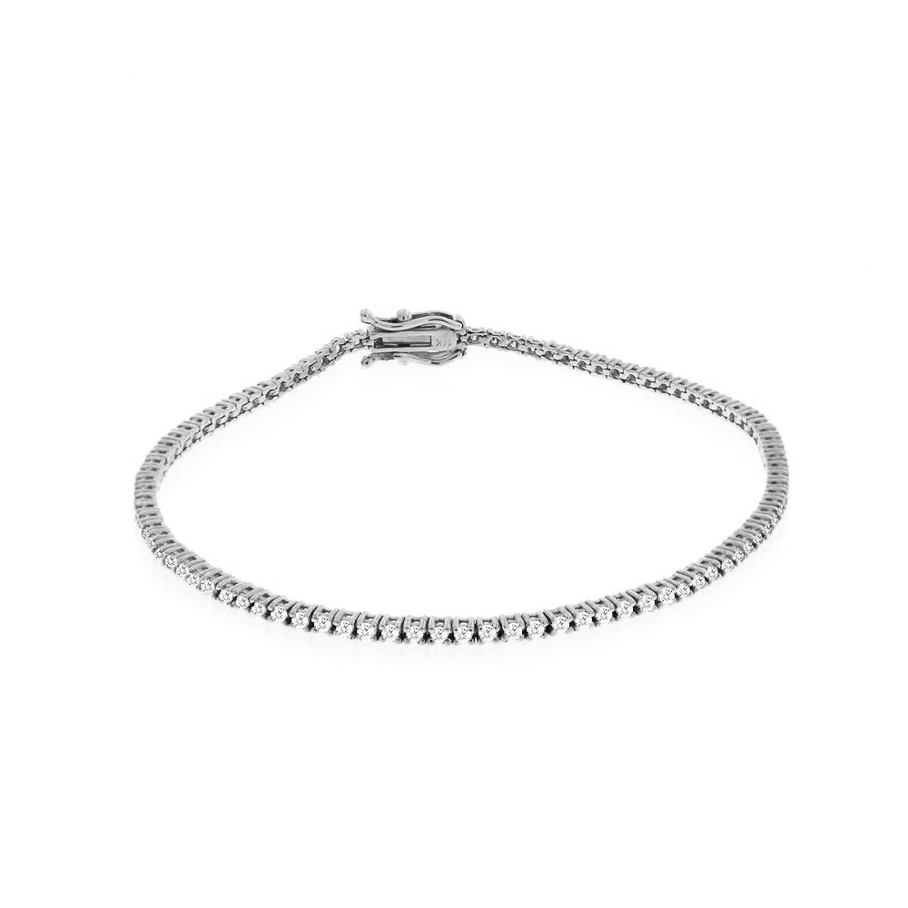 14k White Gold Tennis Bracelet in White Diamond