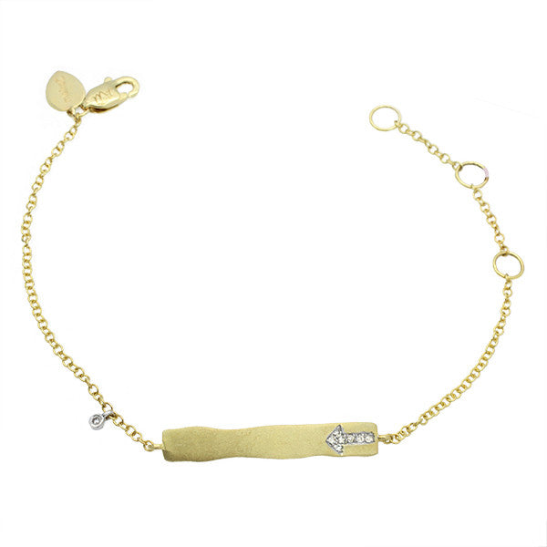 Meira T Children's Collection Yellow Gold and Diamond ID Bracelet