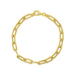 Yellow Gold Paperclip Chain Bracelet