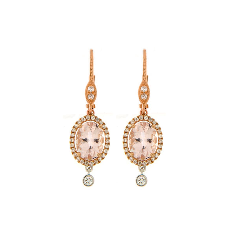 Morganite Pink Gold Earrings