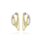 Diamond huggie earring with chain