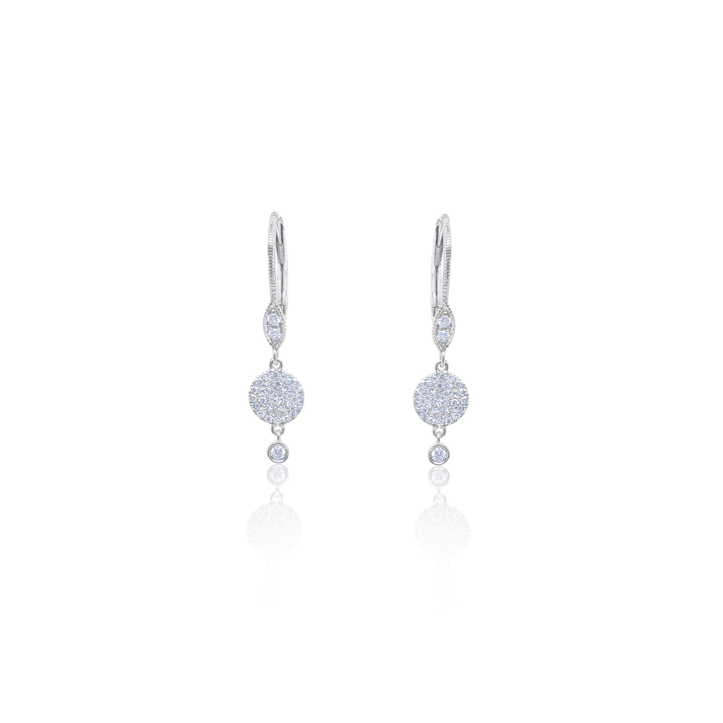 White gold diamond drop earrings discount