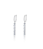 White Gold and Diamond Baguette Stick Earrings