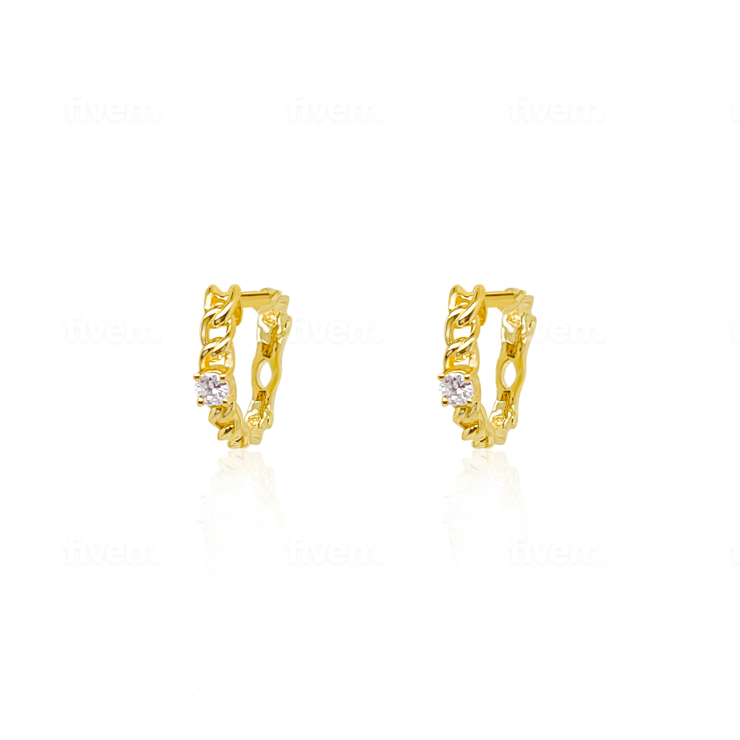 Yellow Gold Cuban Diamond Earrings ONLINE EXCLUSIVE Meira T Boutique