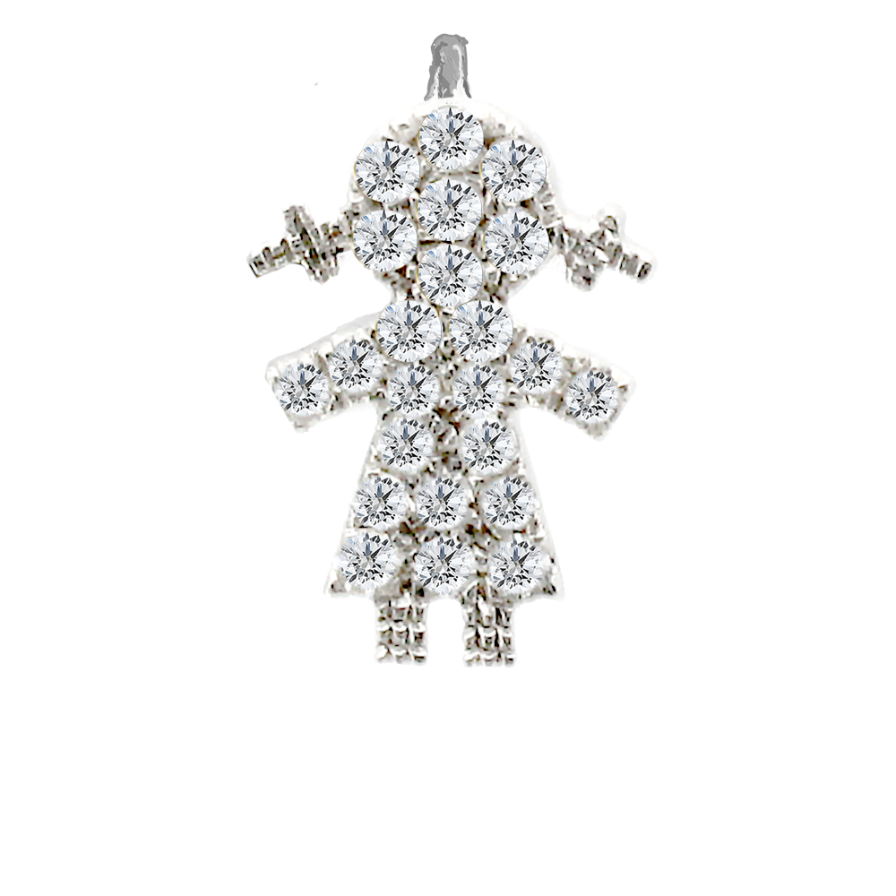 Small Girl Charm White Gold Meira T Boutique