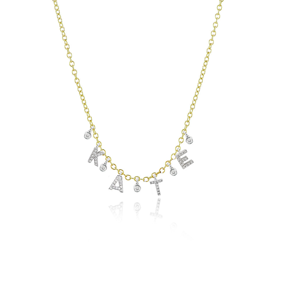 diamond initial necklace-Meira T