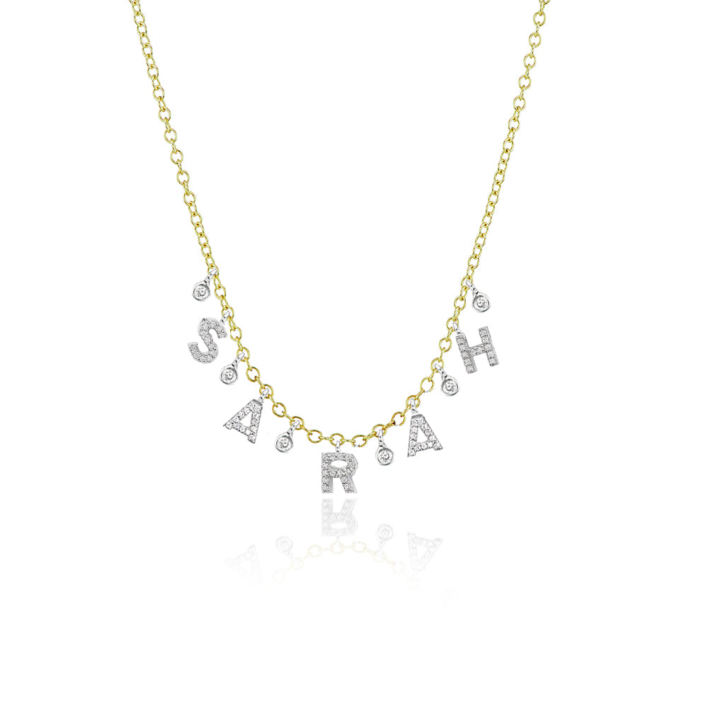 diamond intial necklace-Meira T