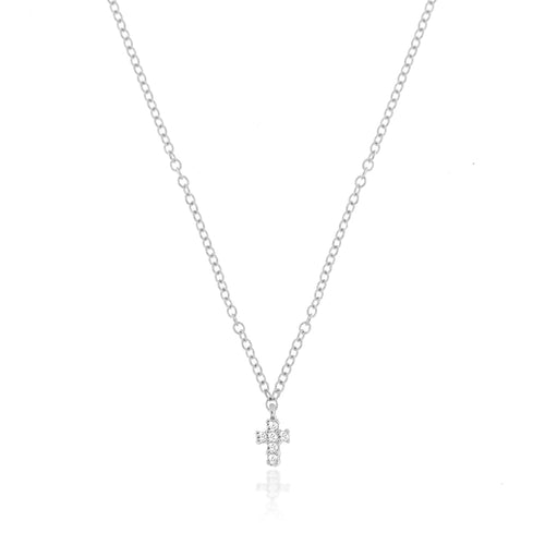 white gold cross necklace with diamonds
