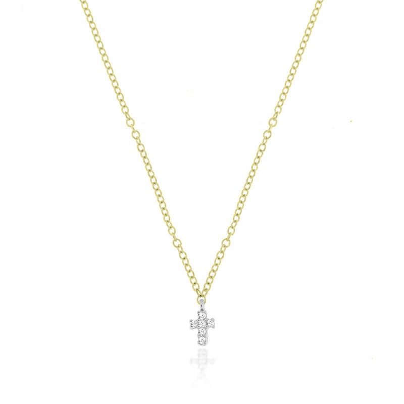 yellow gold cross necklace with diamonds