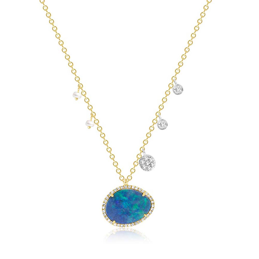 Opal with Pearls and Diamonds