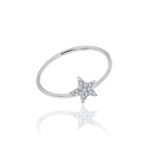 white gold and diamond star ring
