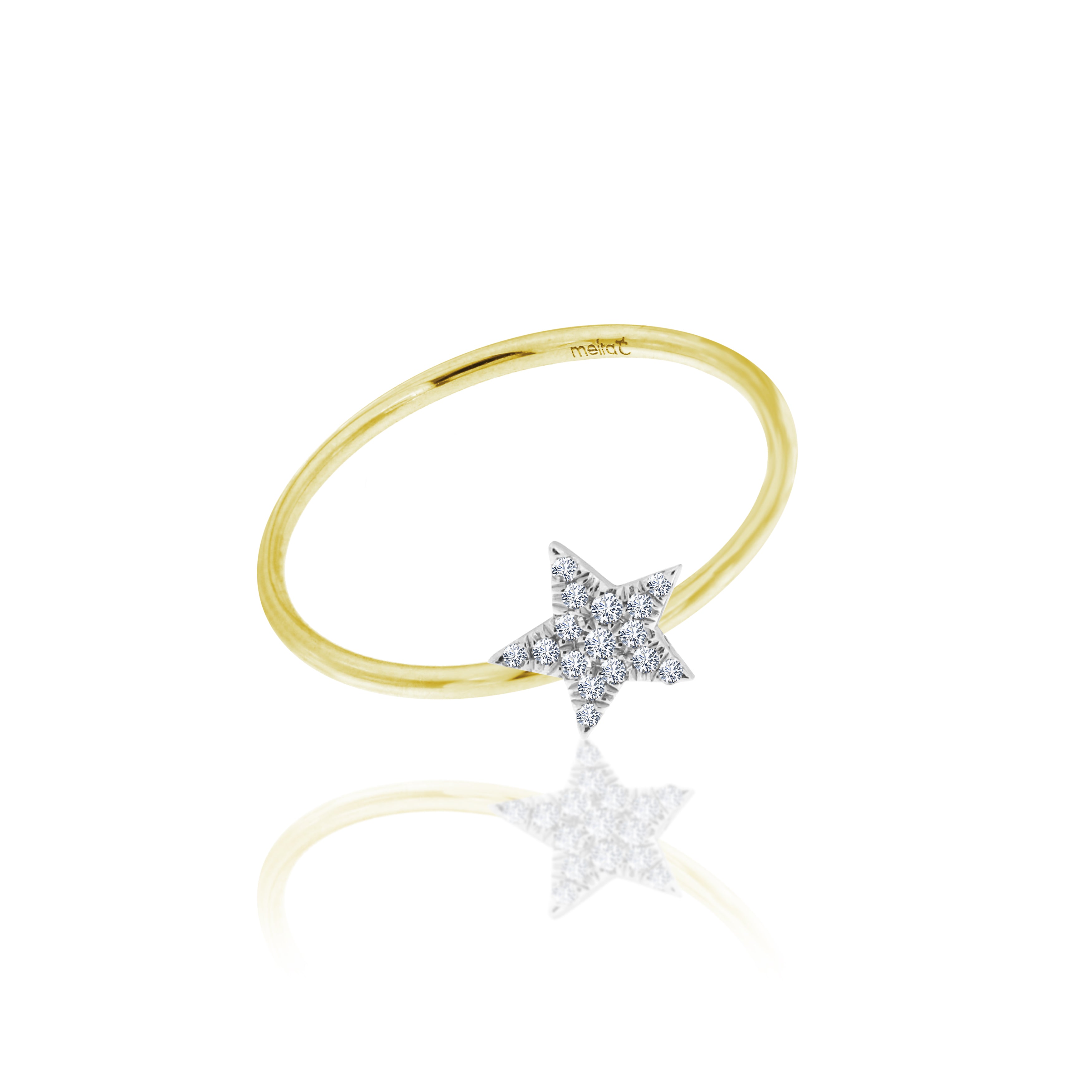 yellow gold and diamond star ring
