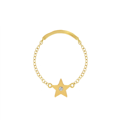 gold star chain ring 