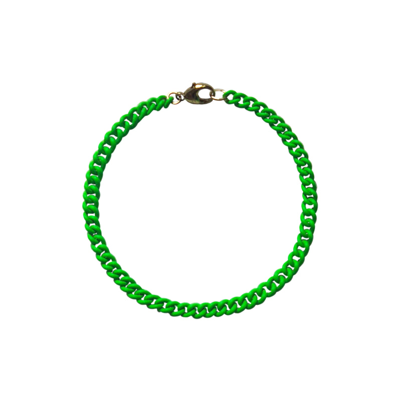 Neon Green Curb Chain Bracelet WEB EXCLUSIVE