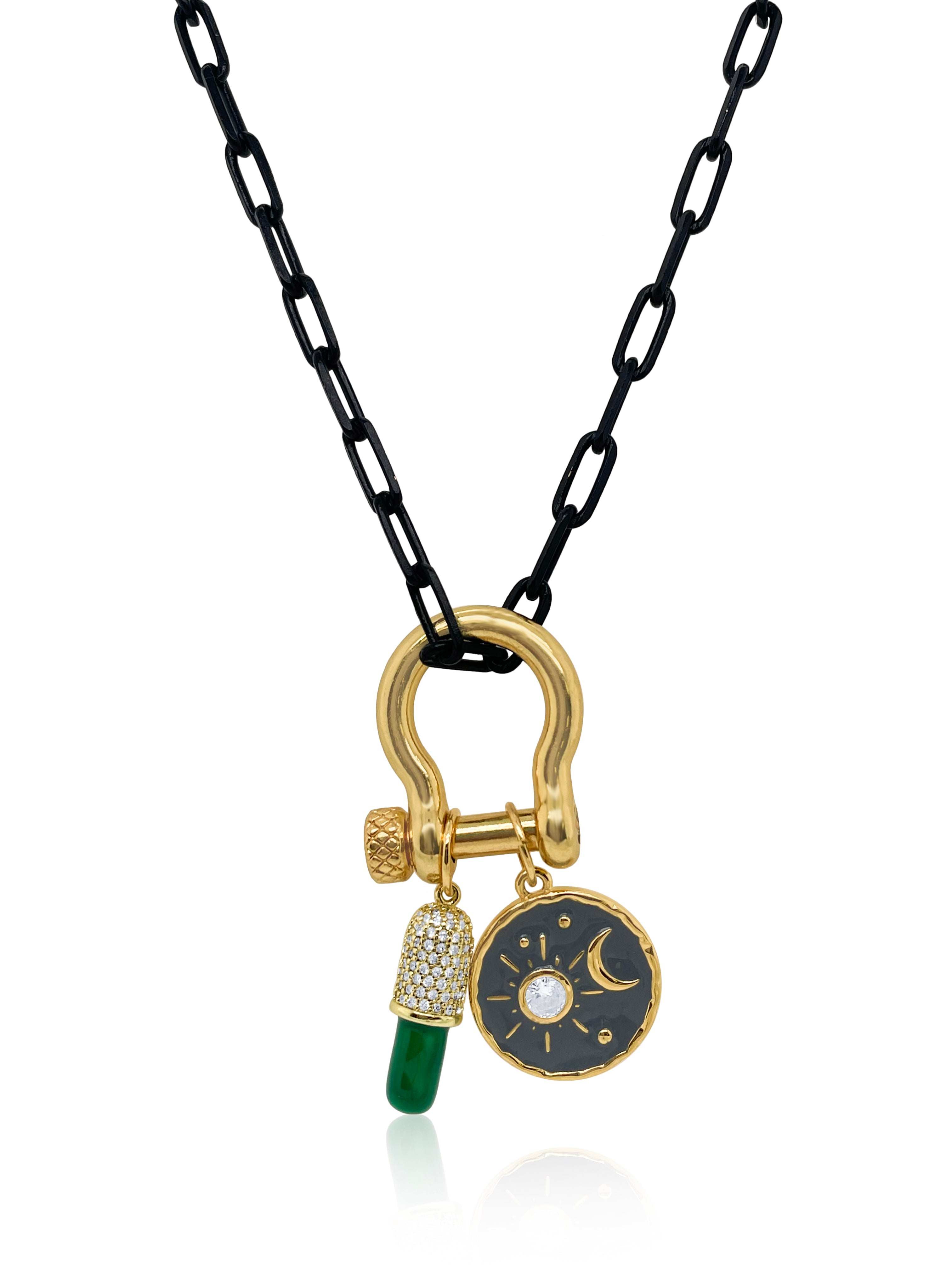 Paperclip necklace shop with carabiner
