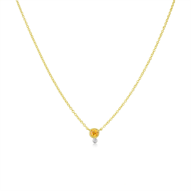 Yellow Sapphire and Diamond Necklace- ONLINE EXCLUSIVE